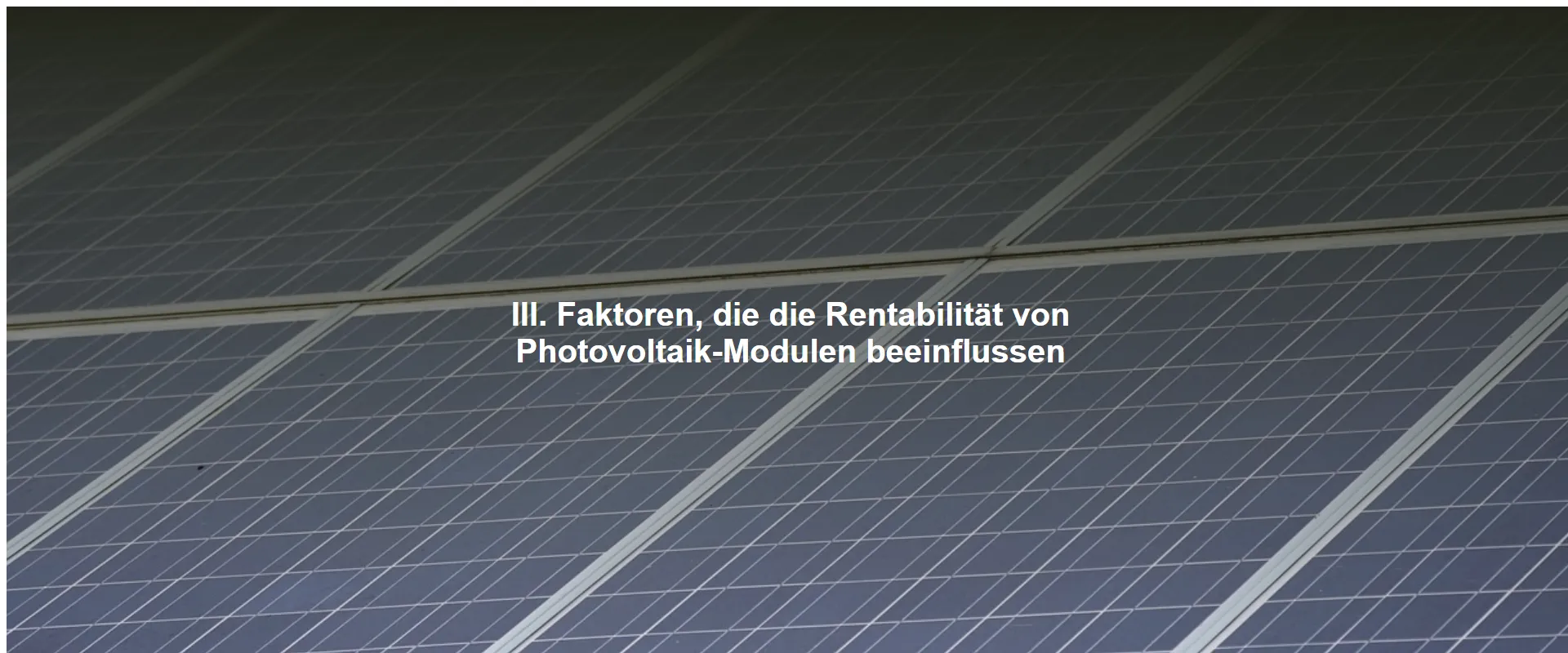 Faktoren, die die Rentabilität von Photovoltaik-Modulen beeinflussen